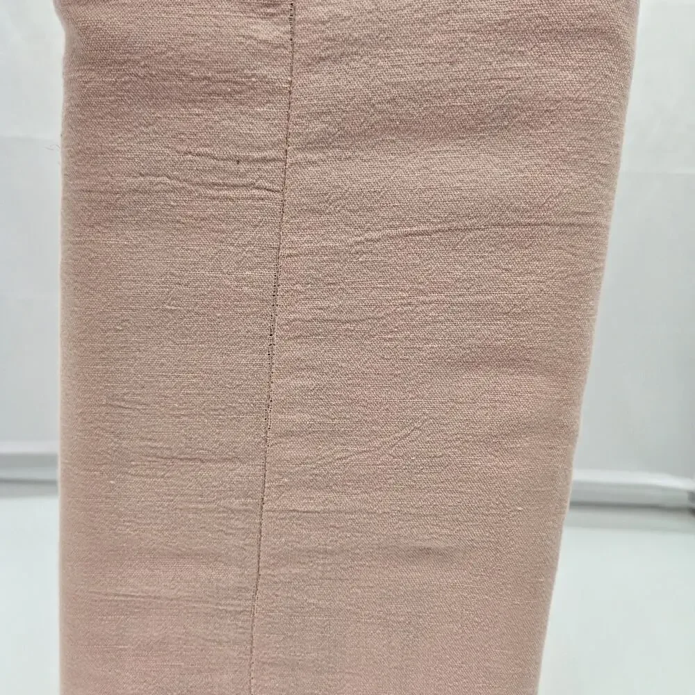3-pc PiuBelle Linen Blend QUEEN Size Duvet Cover Set Light Peach Shabby Chic NEW